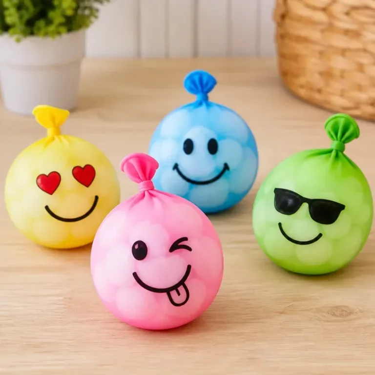 DIY cotton ball squishies inspired by balloons, perfect for soft toy making