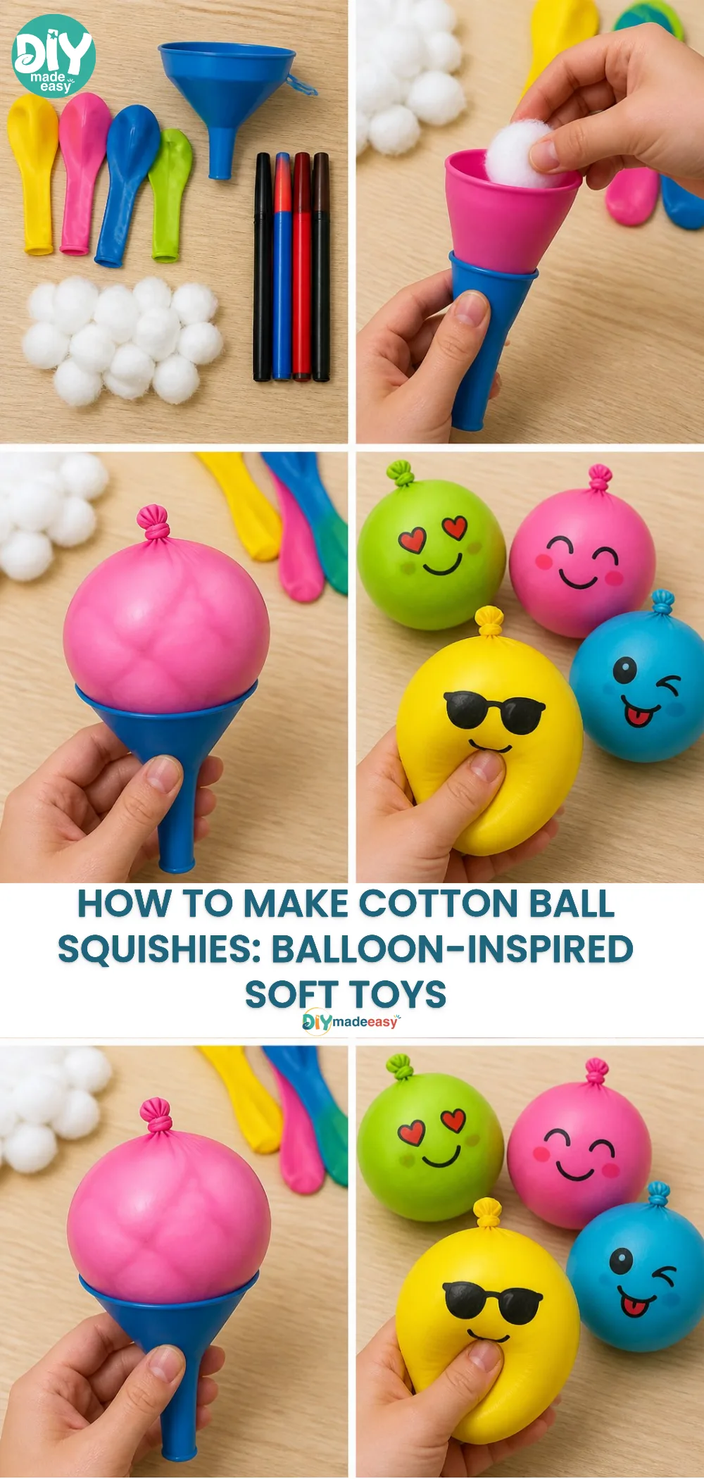 How to Make Cotton Ball Squishies: Balloon-Inspired Soft Toys