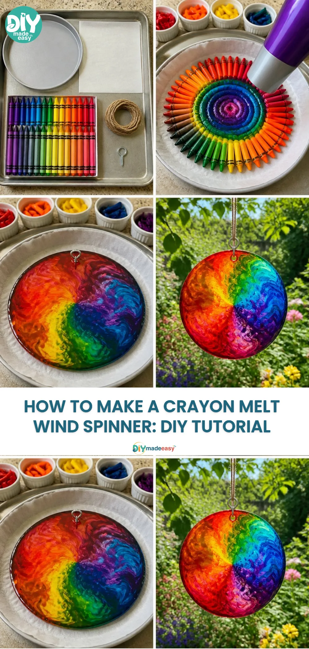 How to Make a Crayon Melt Wind Spinner: DIY Tutorial