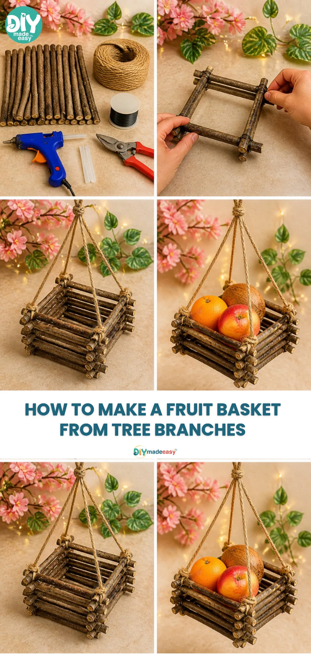 How to Make a Fruit Basket from Tree Branches