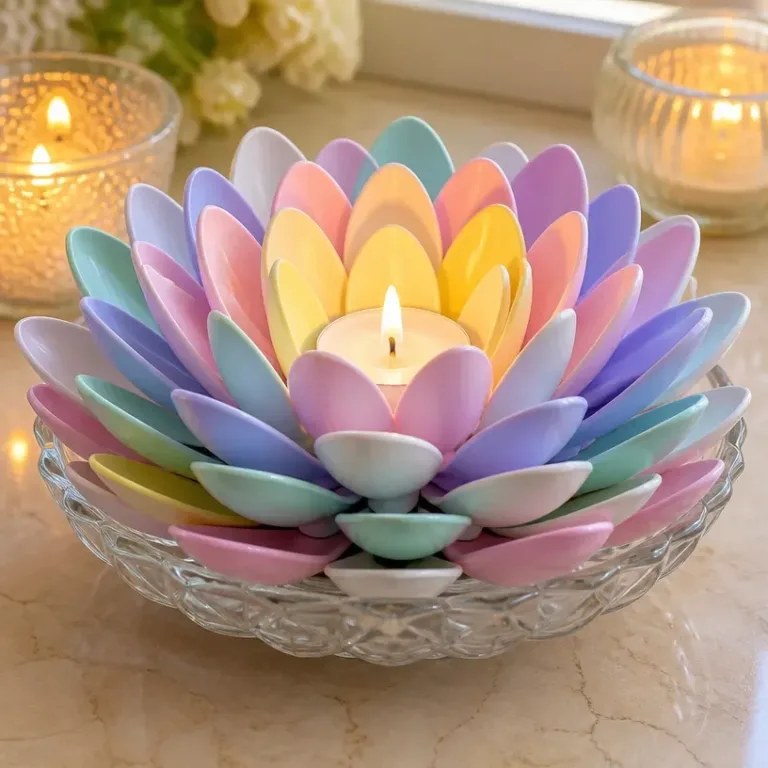 Pastel lotus spoon candle holder for a soft and calming glow