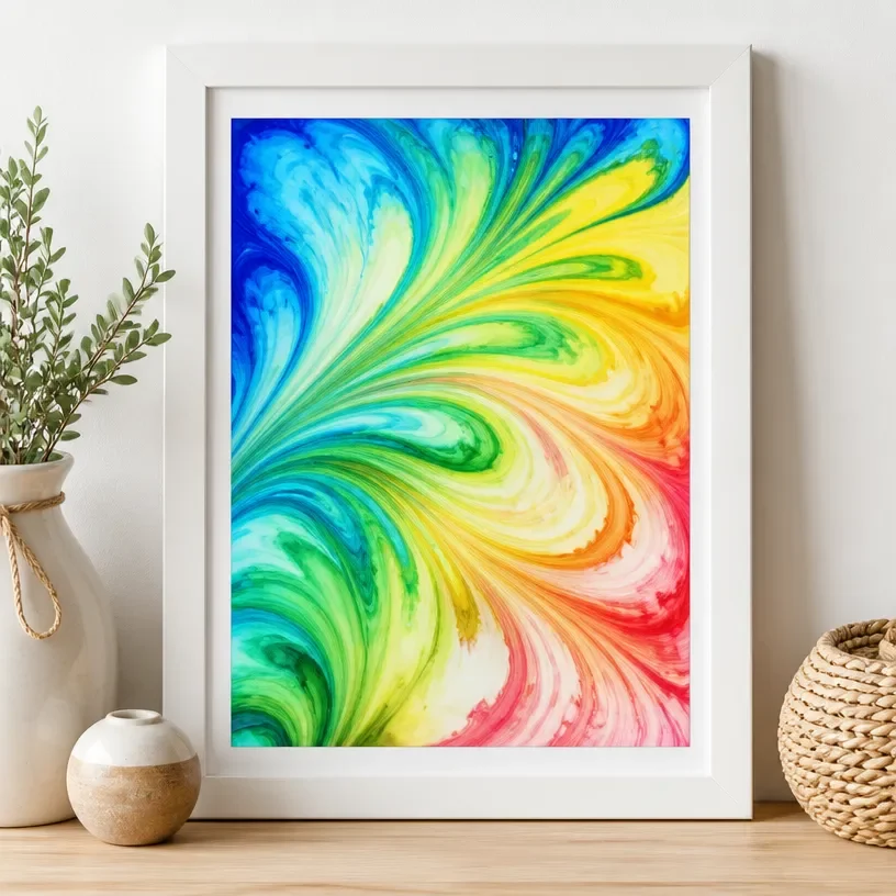 Rainbow Milk-Inspired Art Print for vibrant modern wall decor