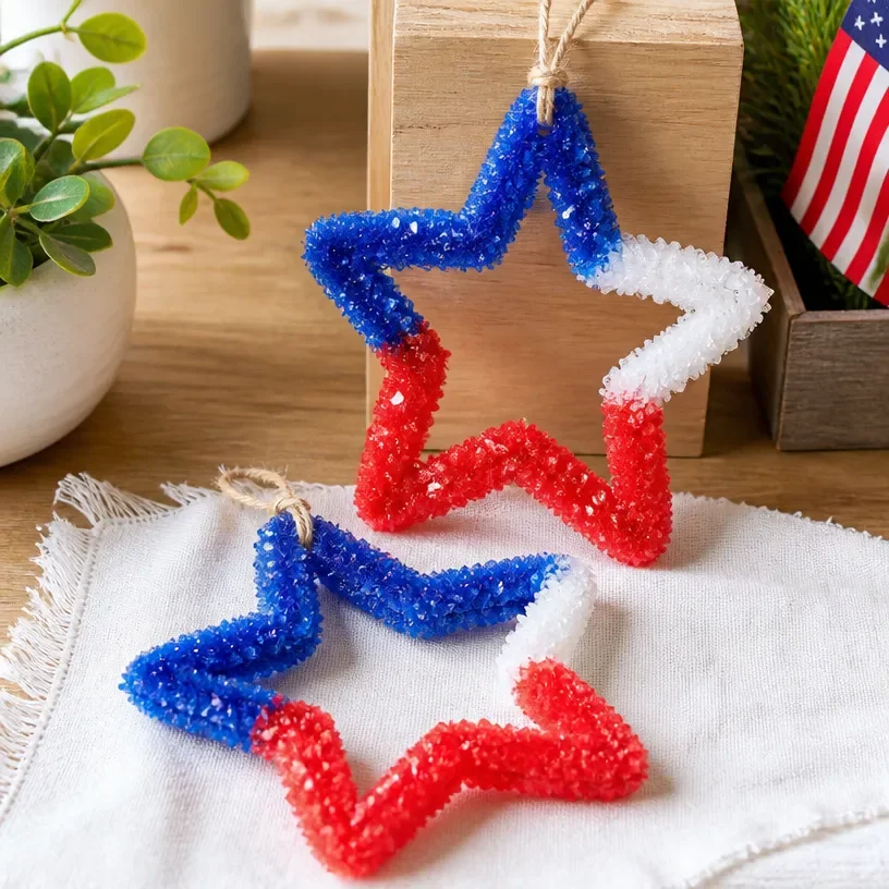 USA star-shaped crystal ornament for beautiful Christmas decor