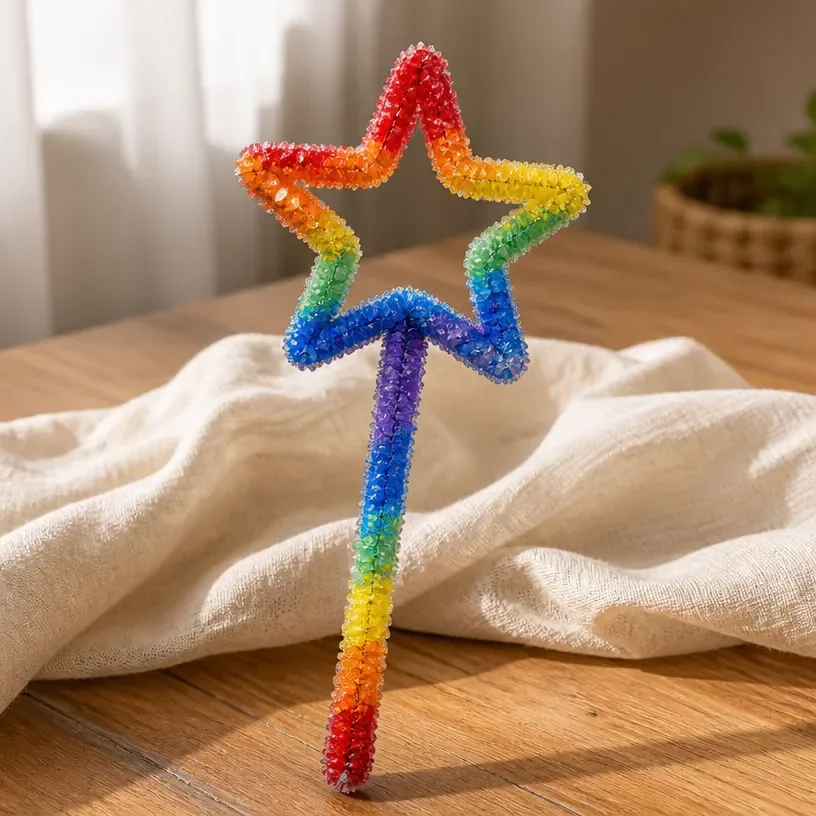 Vibrant Borax Crystal Star Wand DIY Craft Kit for creative crafting projects