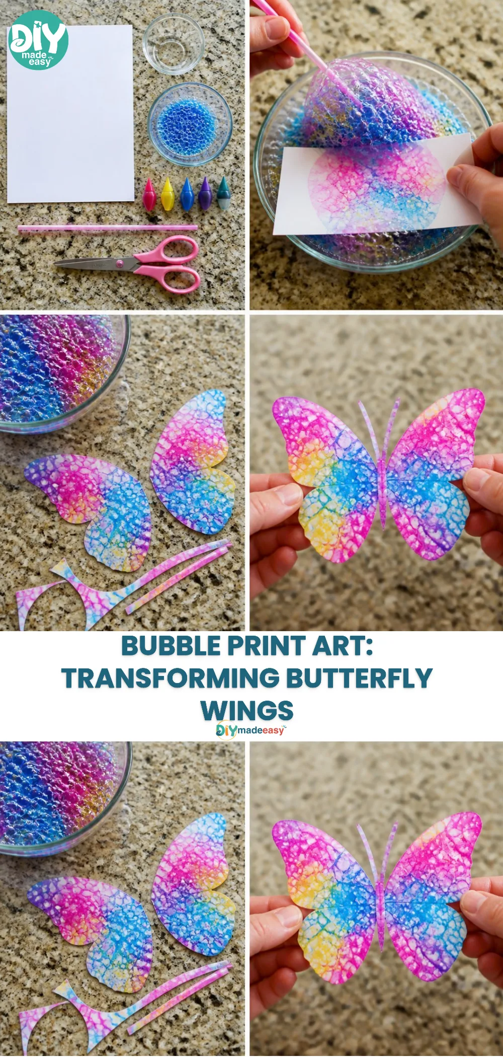 Bubble Print Art: Transforming Butterfly Wings