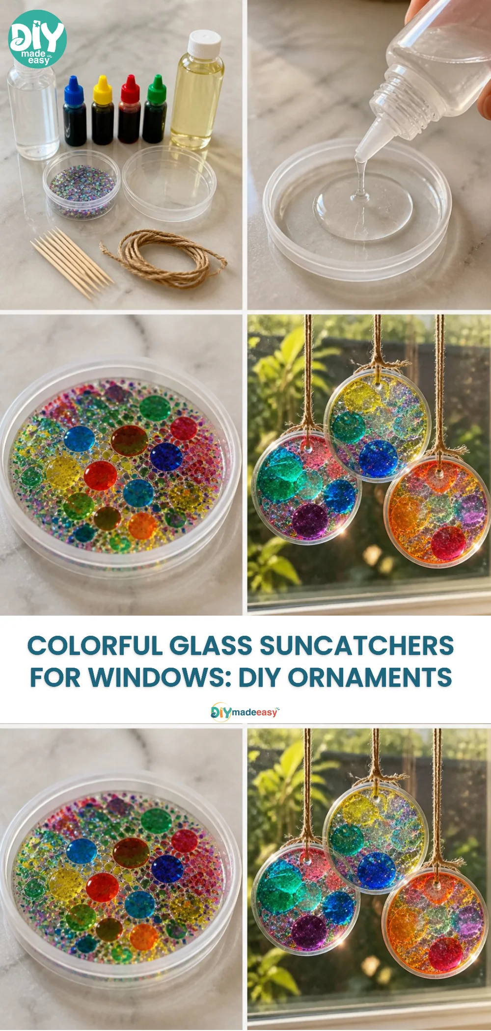 Colorful Glass Suncatchers for Windows: DIY Ornaments 17 Colorful Glass Suncatchers for Windows: DIY Ornaments