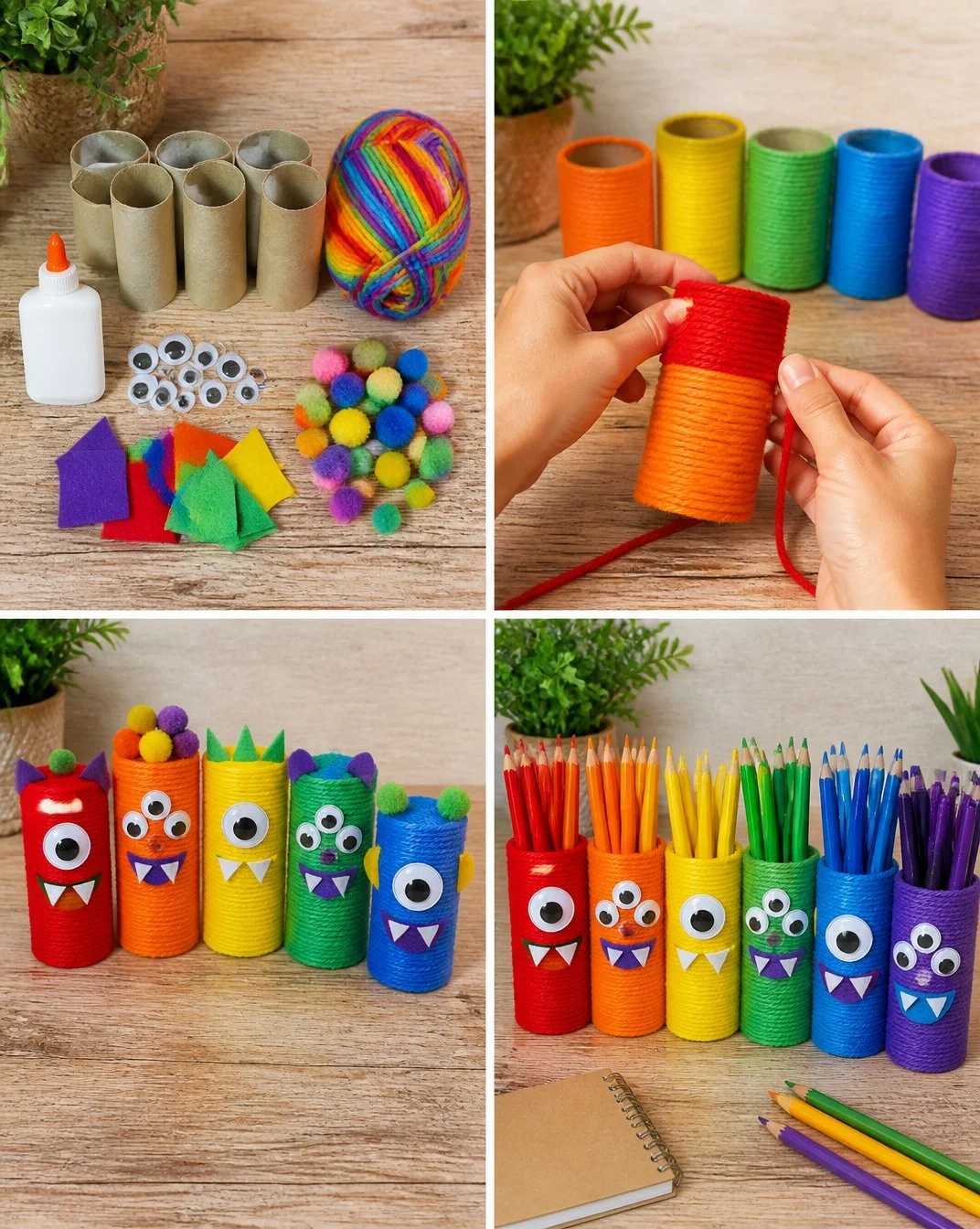 Colorful Monster Pencil Organizers for Your Desk 21 Rainbow Monster Pencil Holders