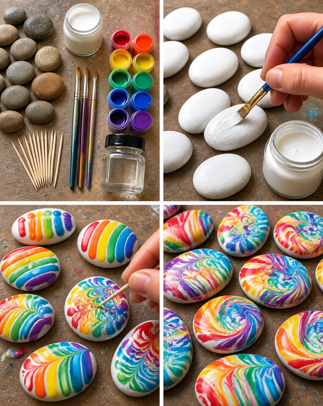 Colorful Swirl Stones for Jewelry Making and Decor 22 Multicolor Swirl Stones for Jewelry Making and Decor