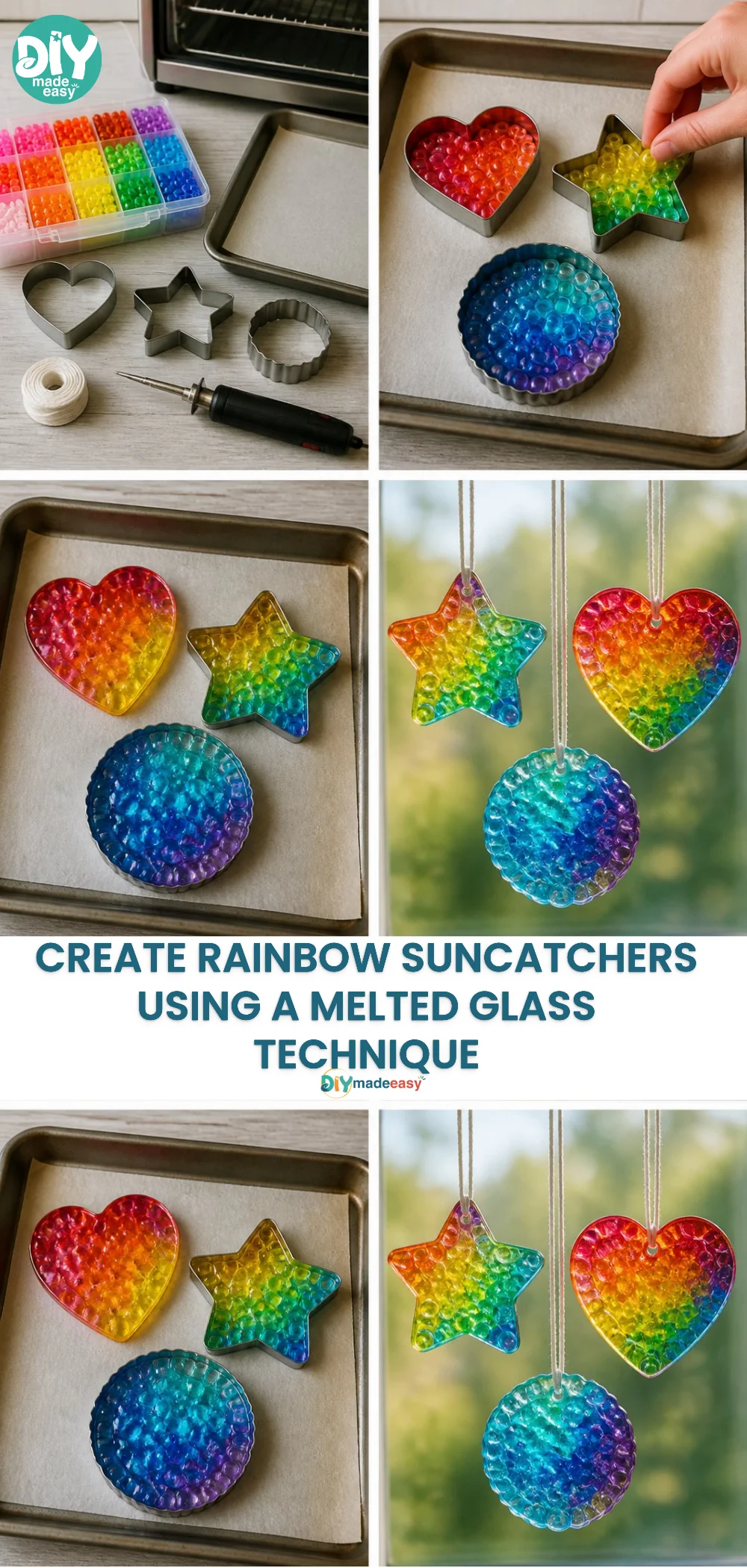 Create Rainbow Suncatchers Using a Melted Glass Technique