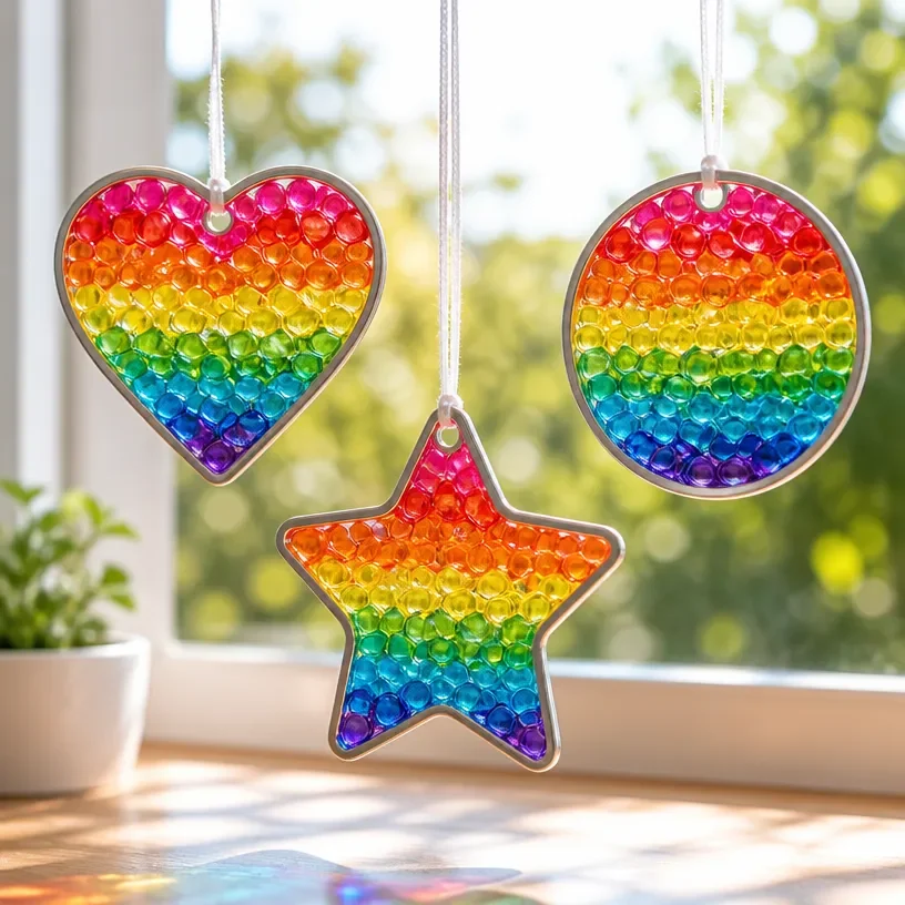 How to Make Rainbow Suncatchers with a Melted Glass Technique
