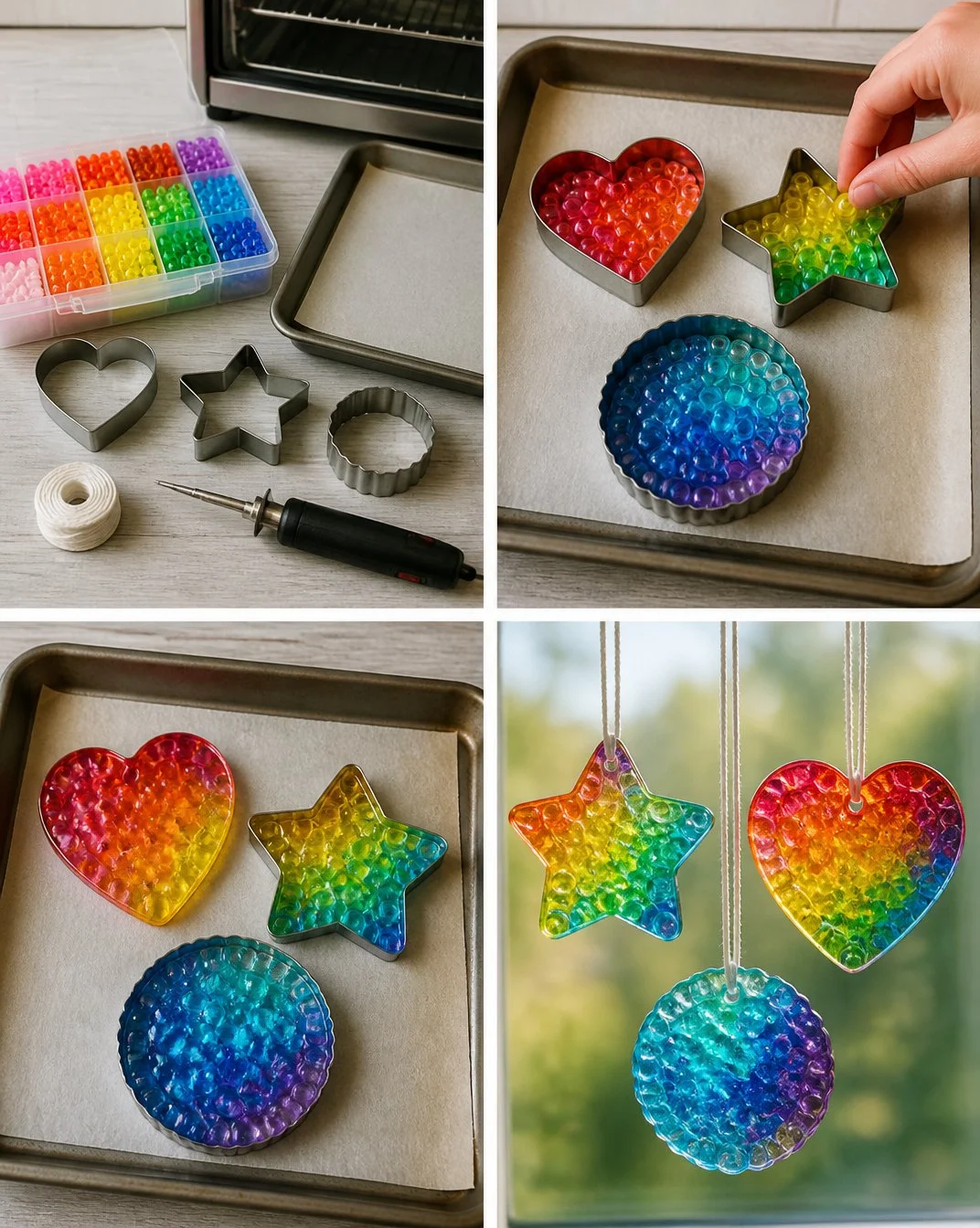 How to Make Rainbow Suncatchers with a Melted Glass Technique