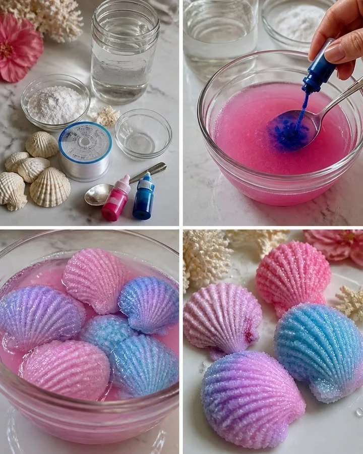Crystal Seashell Craft Becomes Glassy Decor 17 Crystal Seashell Craft Becomes Glassy Decor