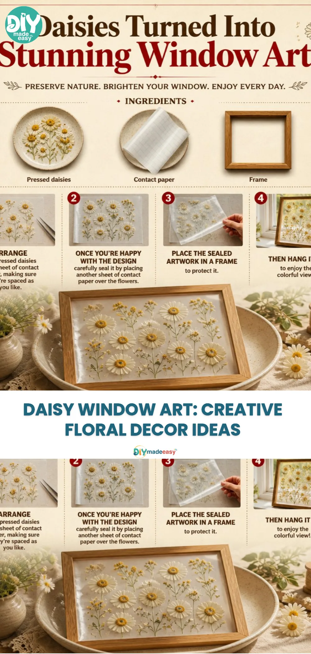 Daisy Window Art: Creative Floral Decor Ideas