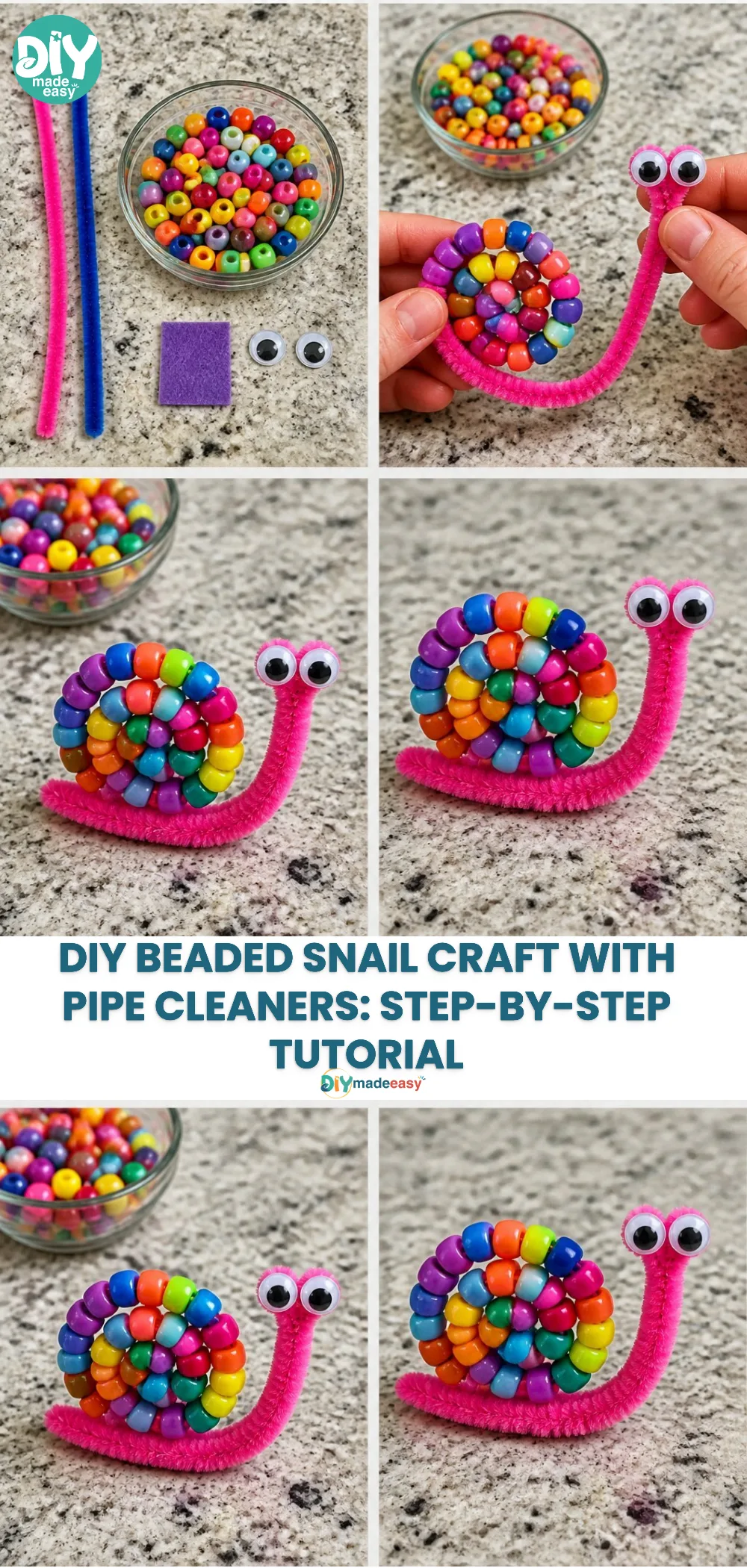 DIY Beaded Snail Craft with Pipe Cleaners: Step-by-Step Tutorial