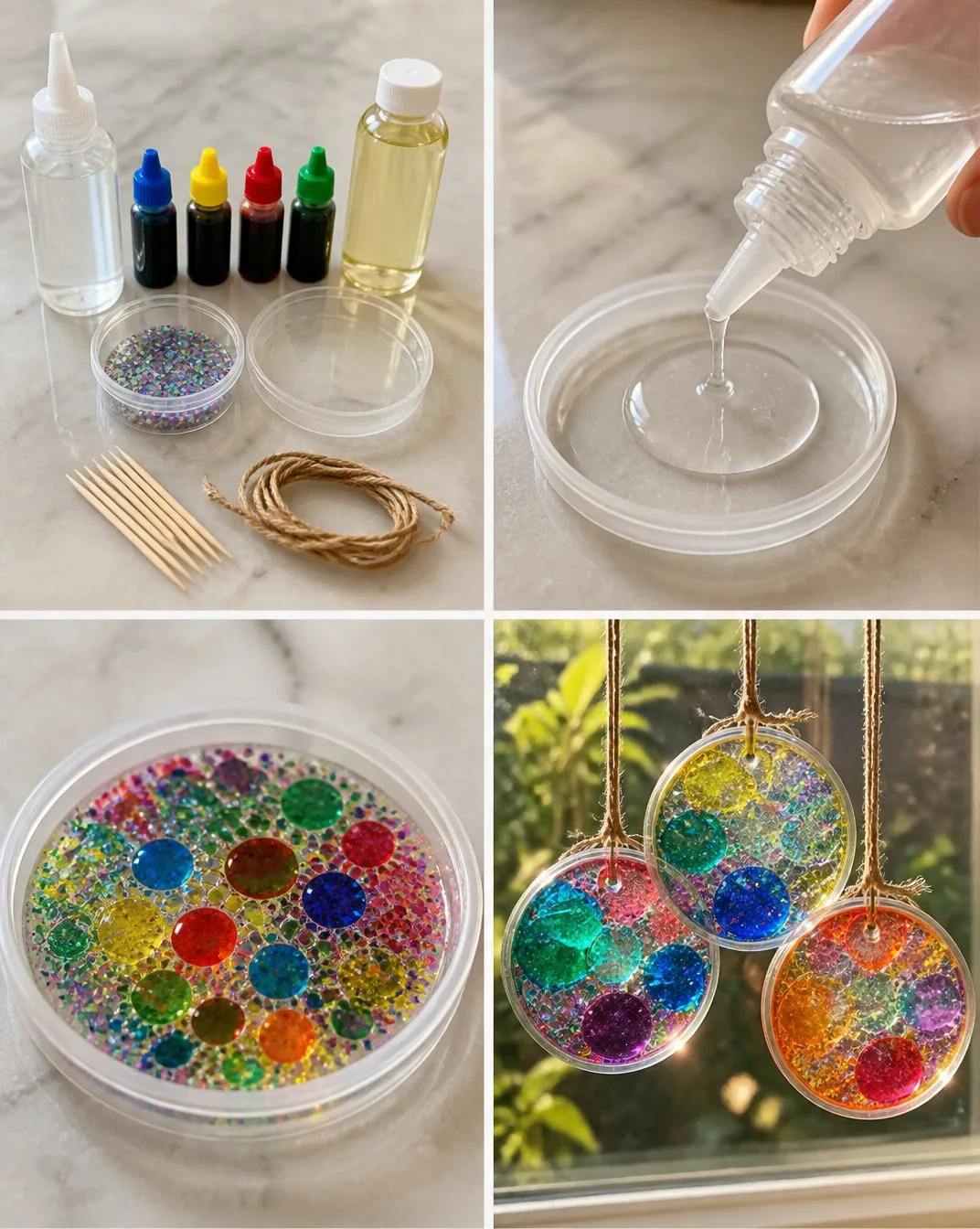 Colorful Window Suncatchers: DIY Glass Ornaments