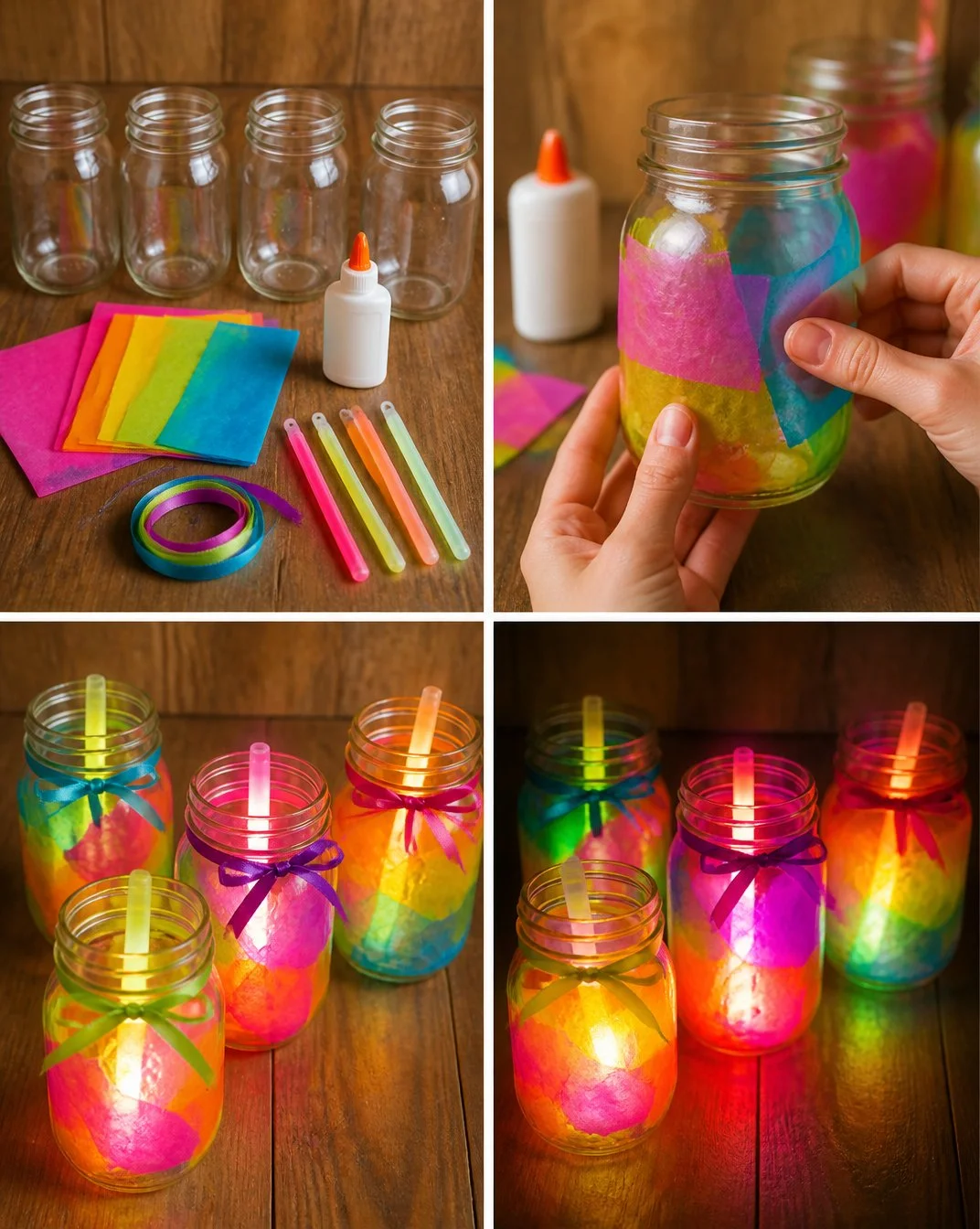 DIY Mason Jar Lanterns with Glow Sticks 16 Glow Stick Mason Jar Lanterns