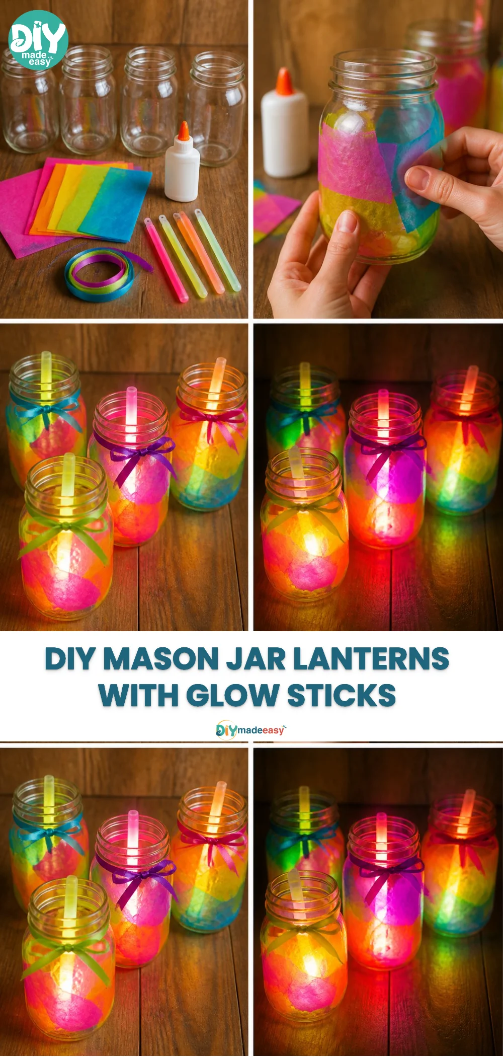 DIY Mason Jar Lanterns with Glow Sticks 18 DIY Mason Jar Lanterns with Glow Sticks