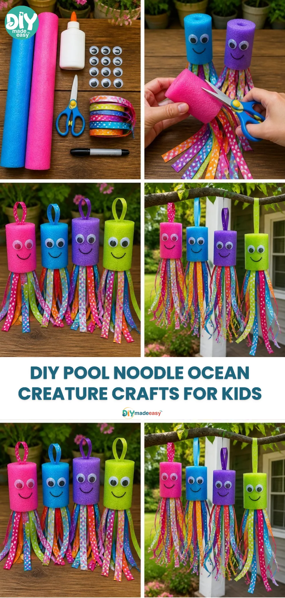 DIY Pool Noodle Ocean Creature Crafts for Kids