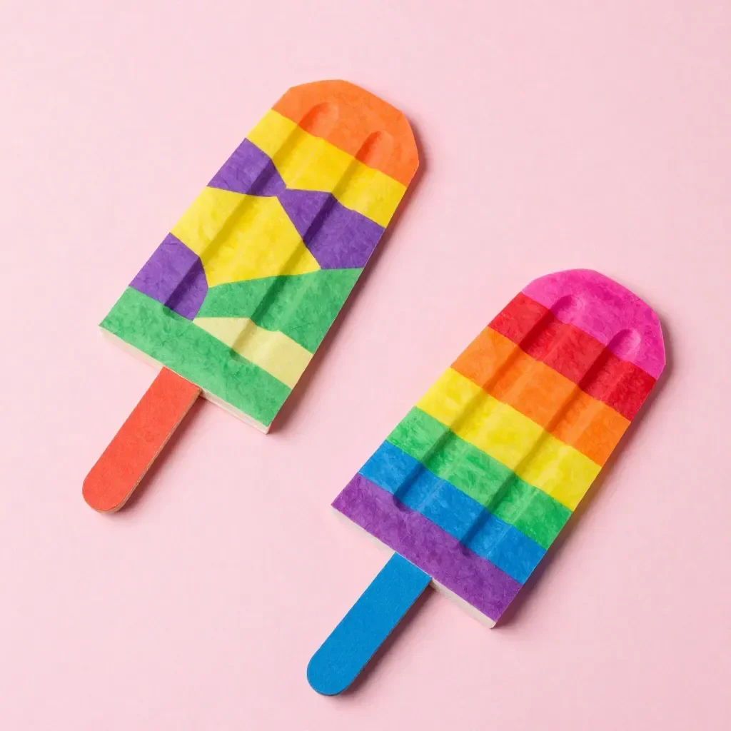 Summer Popsicle Tissue Paper Craft For Kids