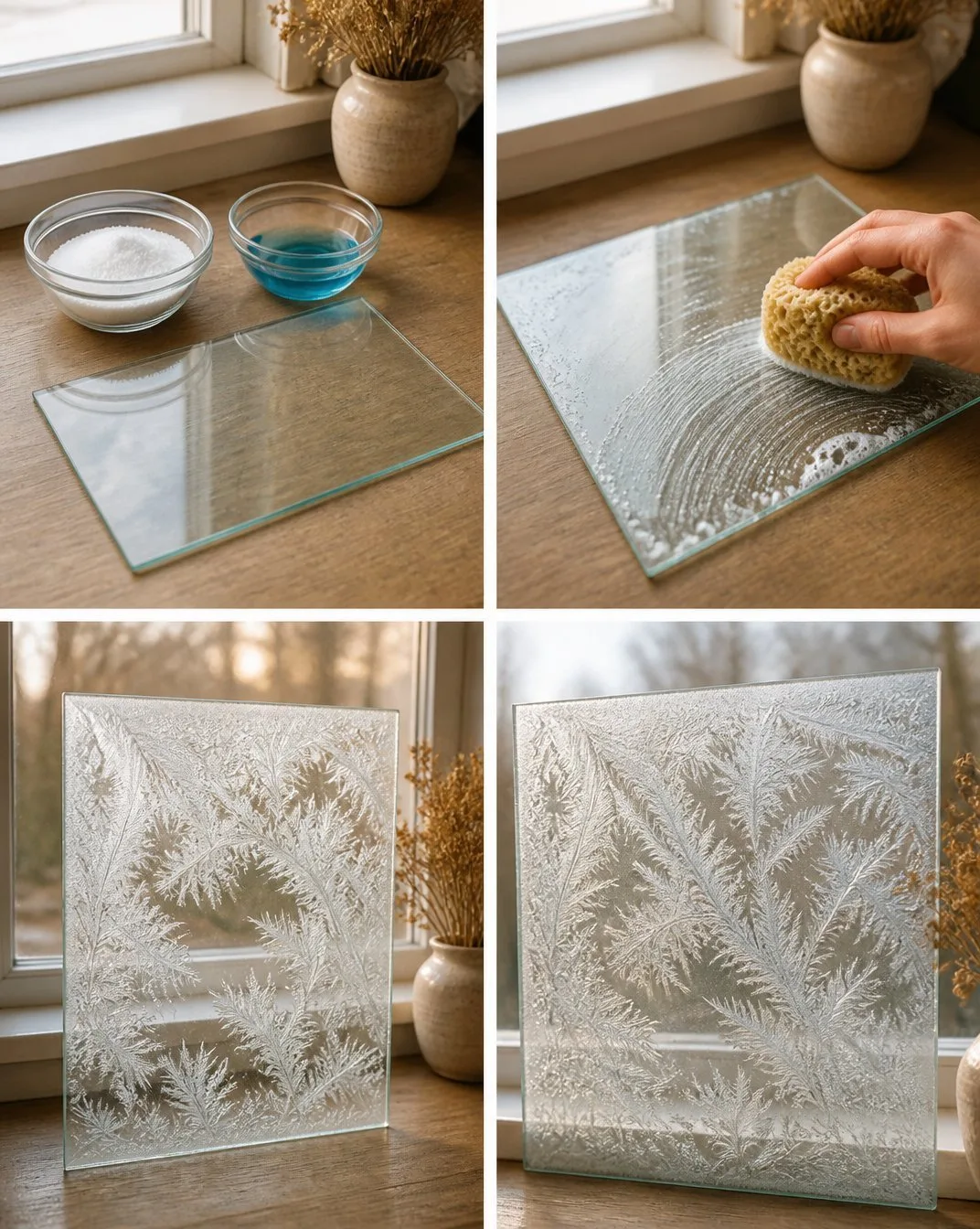 Window Crystal Patterns Resembling Frozen Ferns