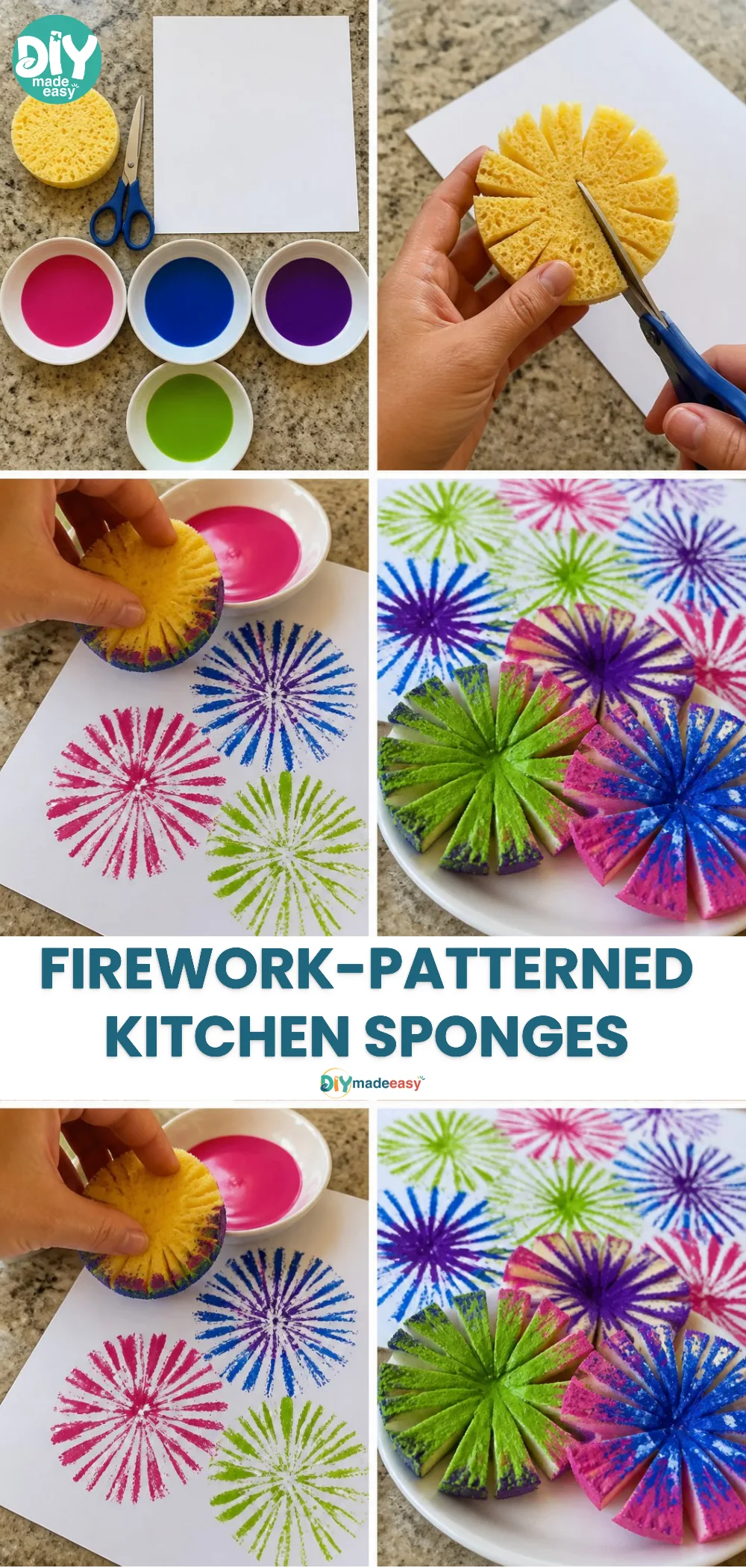 Firework-Patterned Kitchen Sponges