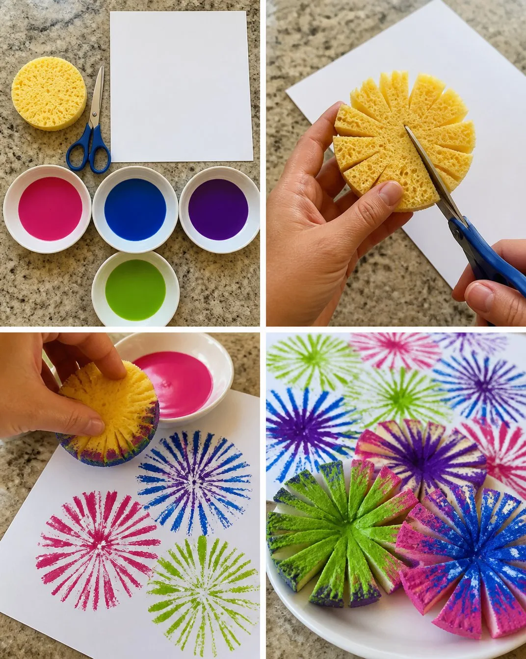 Firework-Print Kitchen Sponges