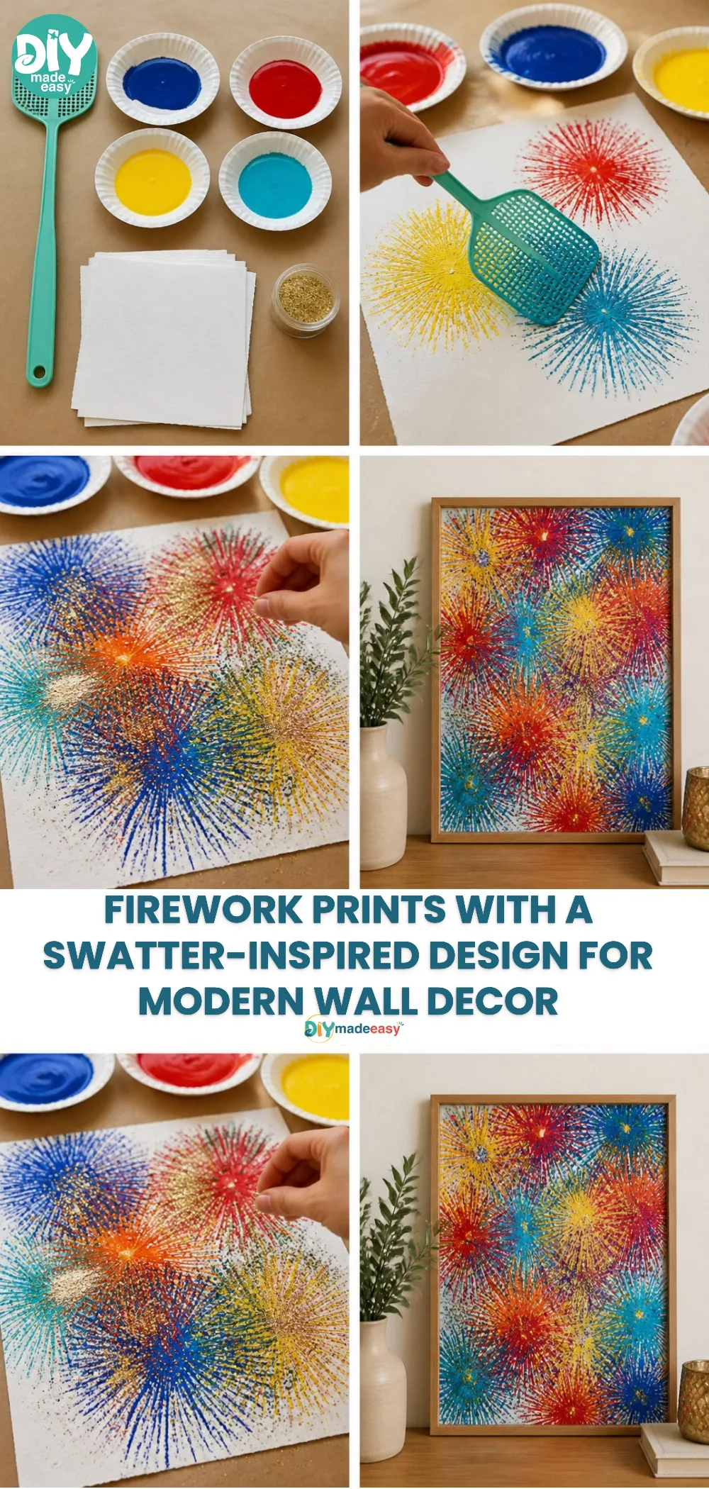 Firework Prints with a Swatter-Inspired Design for Modern Wall Decor
