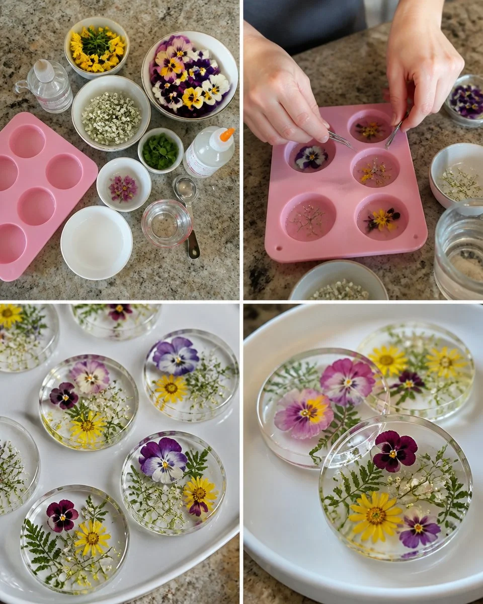 Floral Resin-Look Ornament