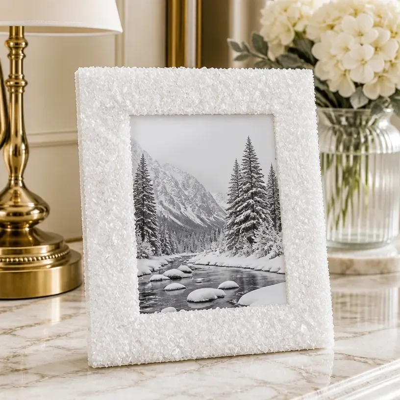 Elegant frosted frames enhancing luxury interior decor