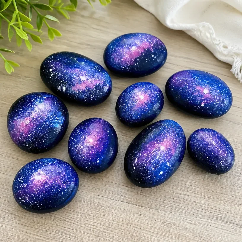 Galaxy-Inspired Pebble Art: Painting Stones DIY Guide 21 Galaxy-Themed Pebble Art: Painted Stones DIY Tutorial