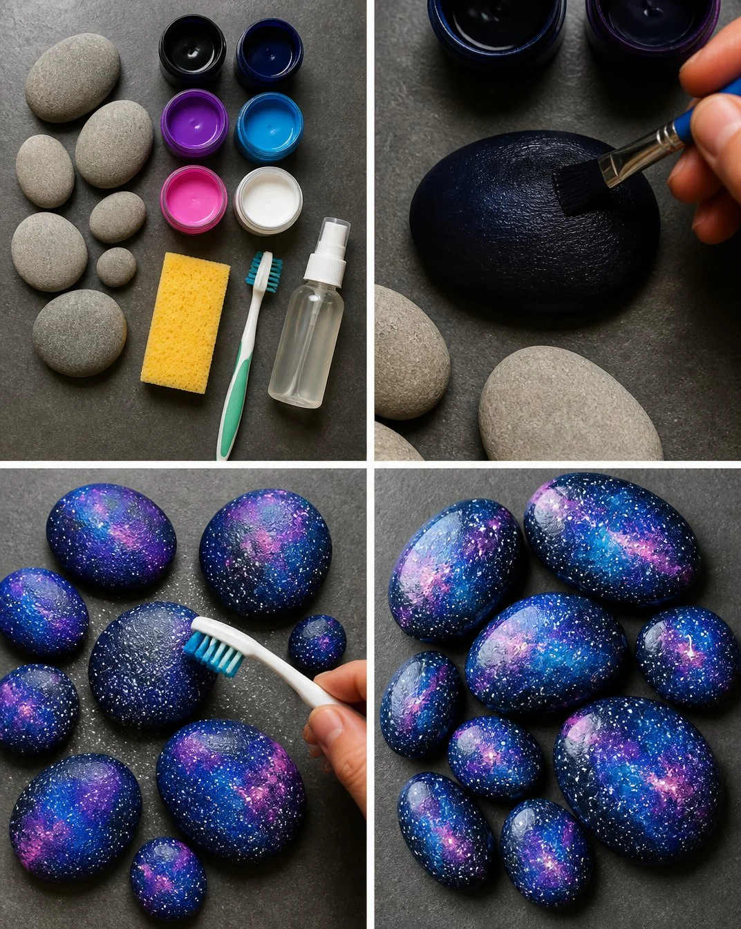 Galaxy-Inspired Pebble Art: Painting Stones DIY Guide 22 Galaxy-Themed Pebble Art: Painted Stones DIY Tutorial