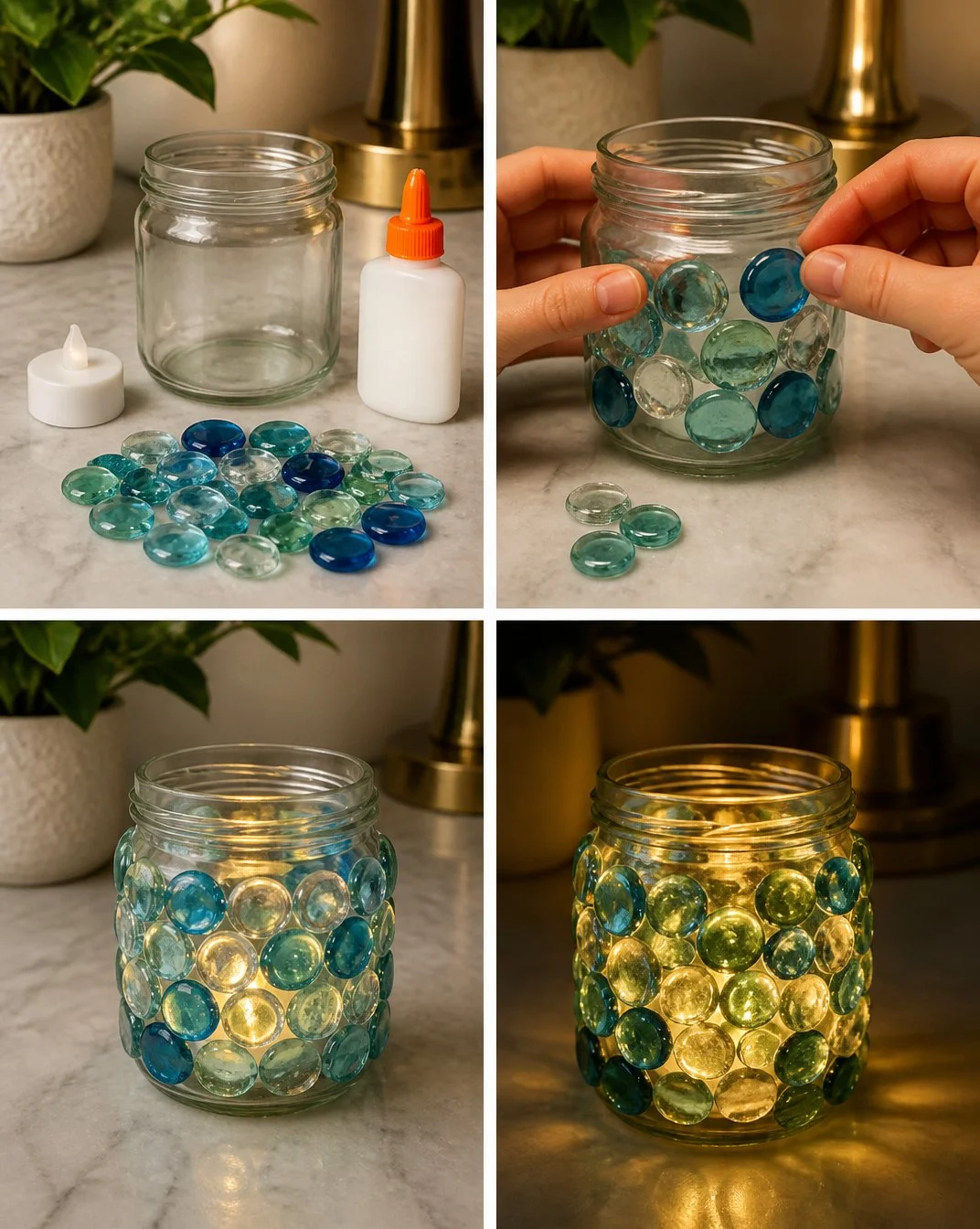 Glass Pebble Lantern 15 Glass Pebble Lantern