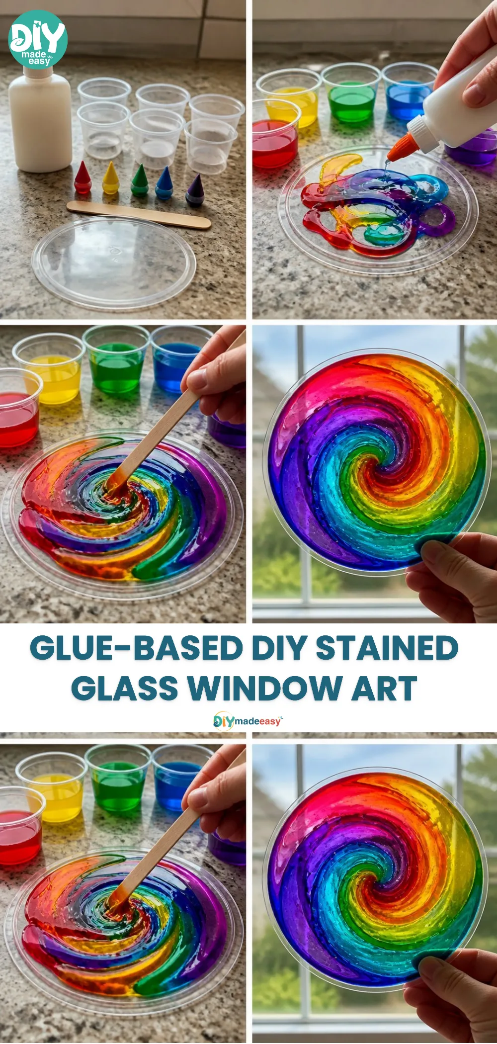 Glue-Based DIY Stained Glass Window Art