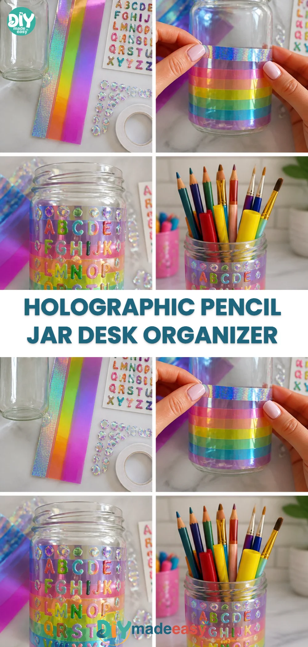 Holographic Pencil Jar Desk Organizer 22 Holographic Pencil Jar Desk Organizer