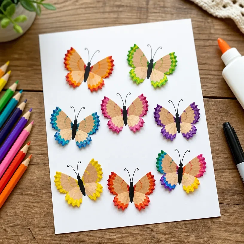 How to Create Rainbow Pencil Shavings Butterfly Art 18 DIY Rainbow Pencil Shavings Butterfly Art Tutorial