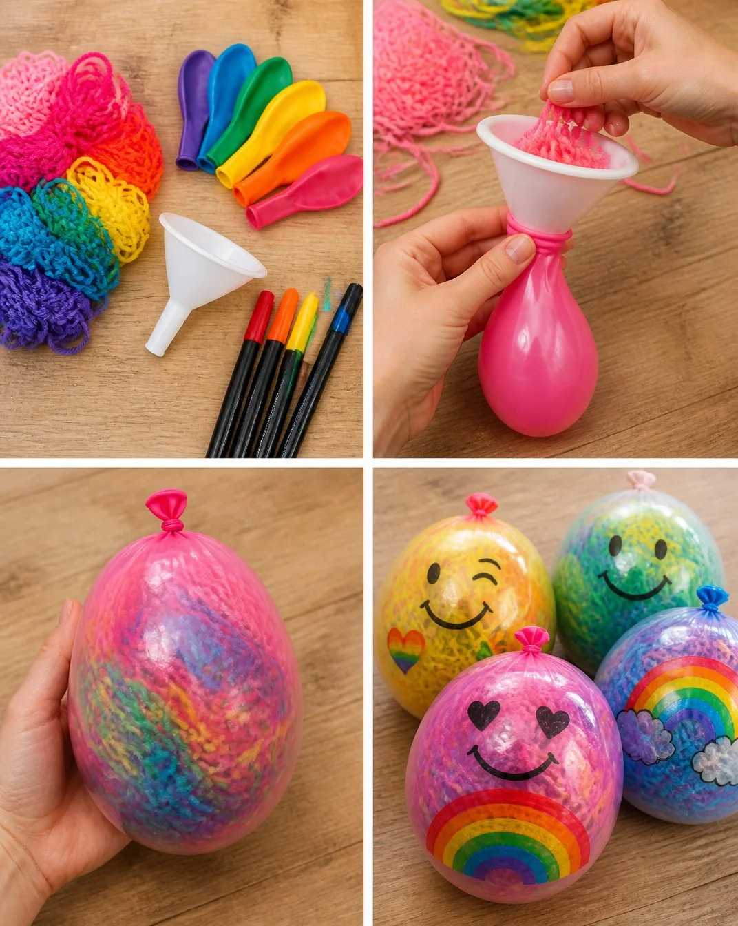 How to Make Rainbow Yarn Squishy Balloons - DIY Craft Tutorial 21 DIY Rainbow Yarn Squishy Balloons: Craft Tutorial