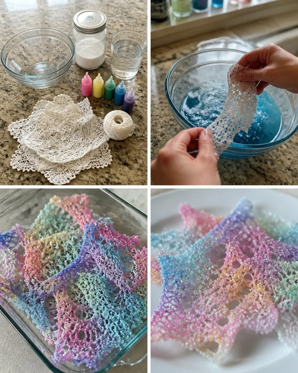Iridescent Crystal Lace Ornament