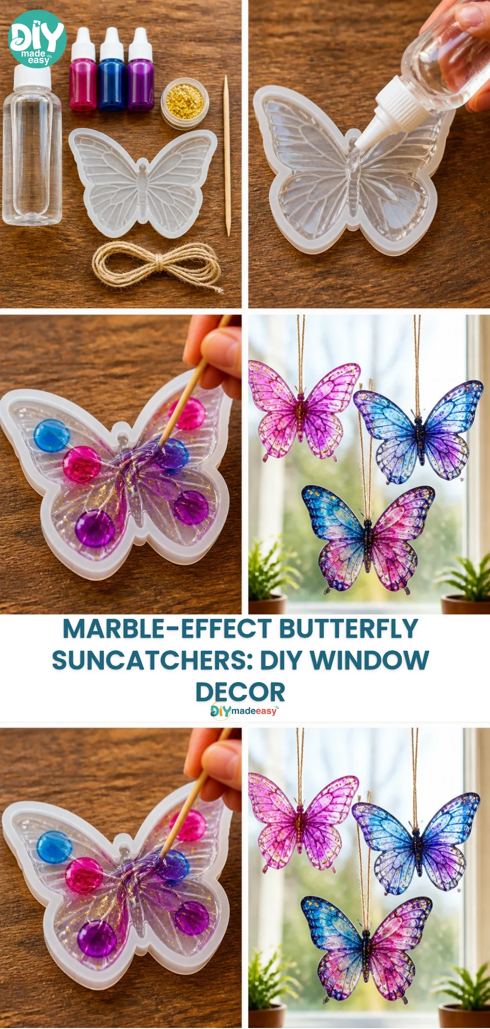 Marble-Effect Butterfly Suncatchers: DIY Window Decor 24 Marble-Effect Butterfly Suncatchers: DIY Window Decor
