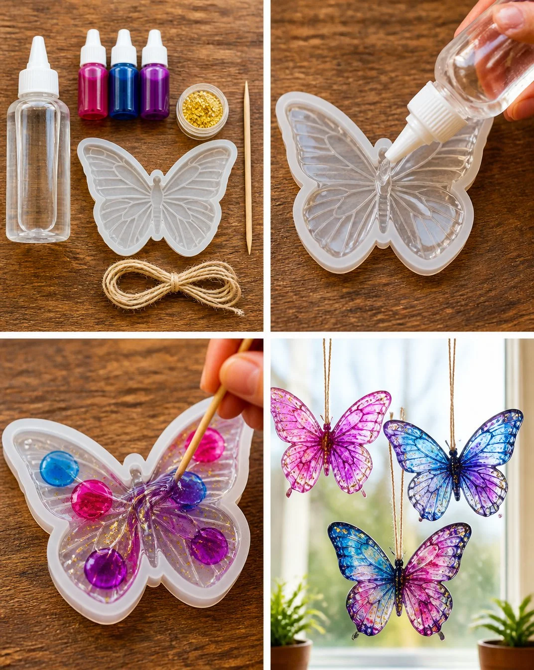 Marble-Effect Butterfly Suncatchers: DIY Window Decor 25 DIY Marble-Effect Glue Butterfly Suncatchers for Window Decor
