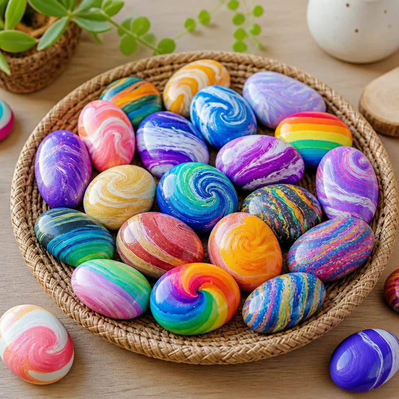 Multicolor Swirl Stones for Jewelry Making and Decor