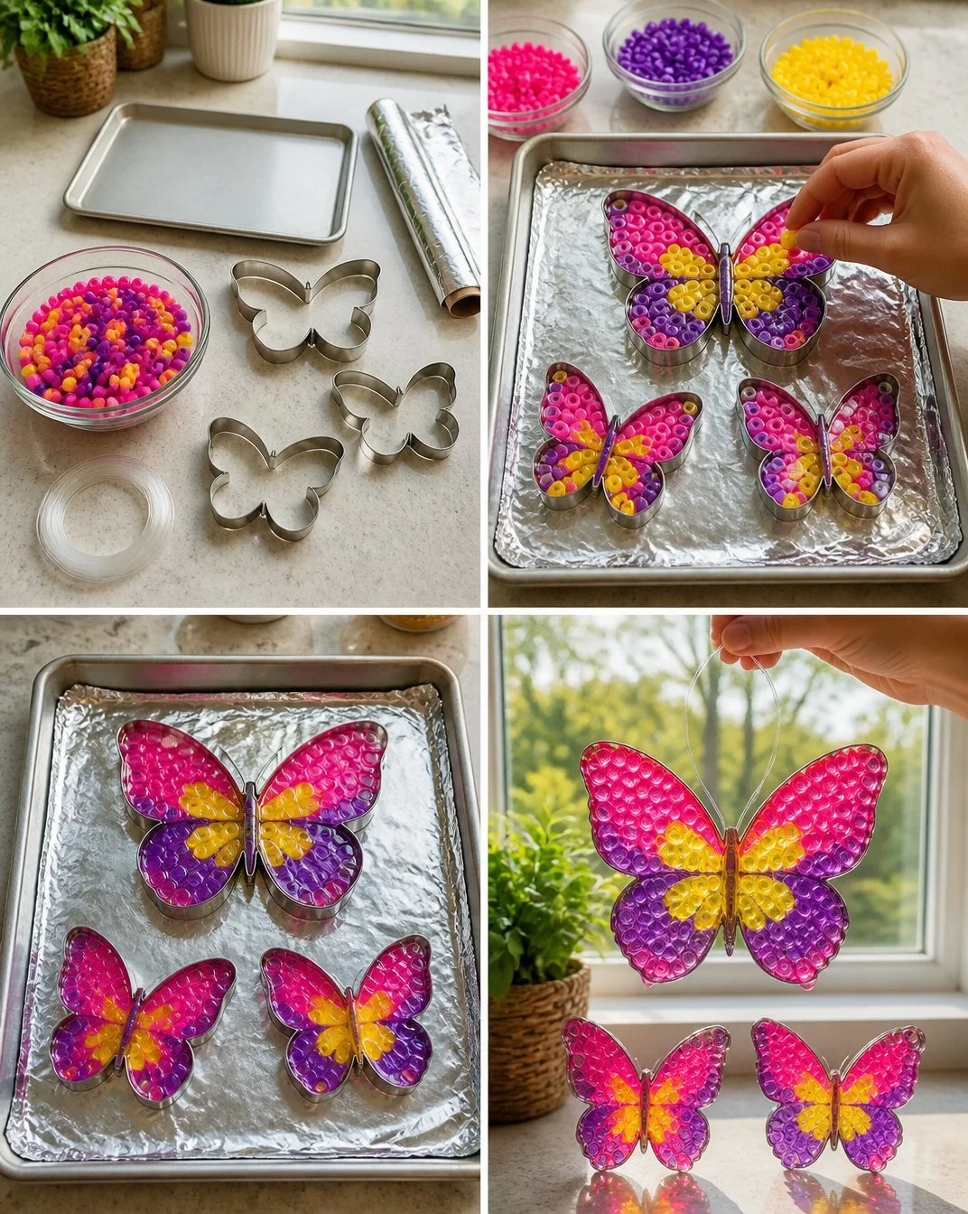 Pony Bead Butterfly Suncatchers Delicate 20 Pony Bead Butterfly Suncatchers