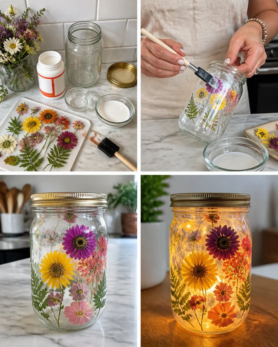 Pressed Flower Candle Holder 13 Pressed Flower Candle Holder