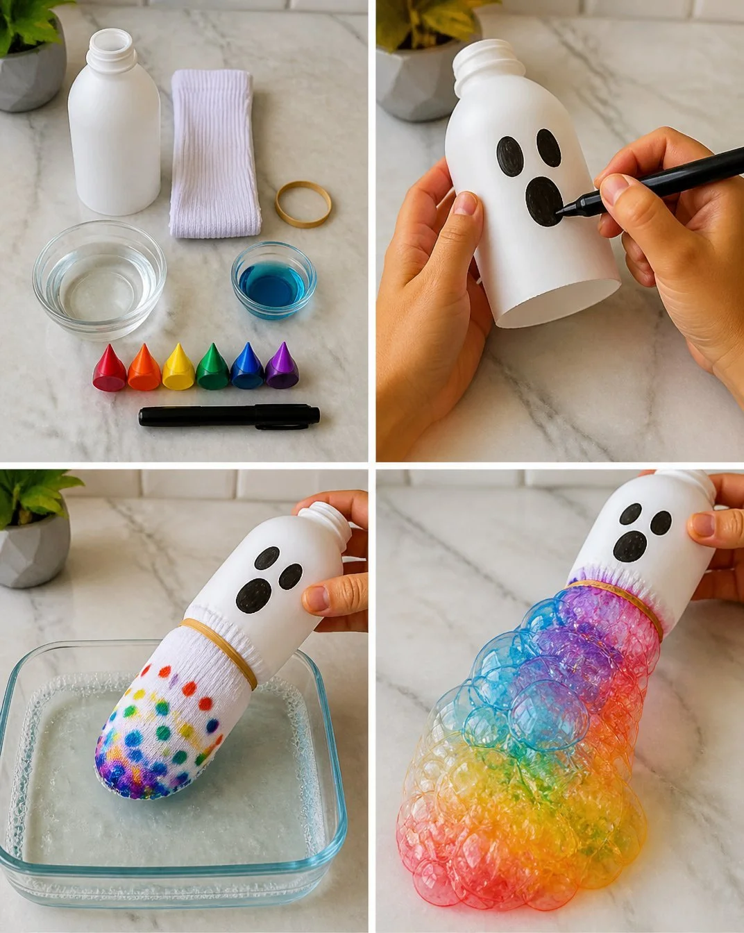 Rainbow Bubble Snake Science Experiment for Kids 19 Rainbow Ghost Bubble Snake Experiment
