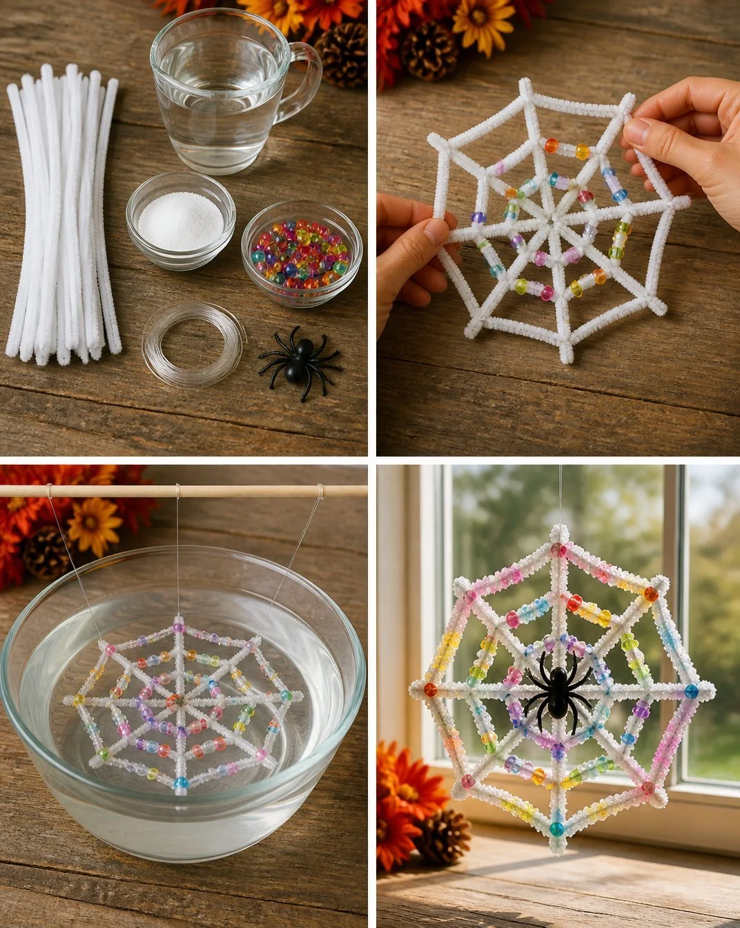 Rainbow Crystal Spiderweb Suncatcher