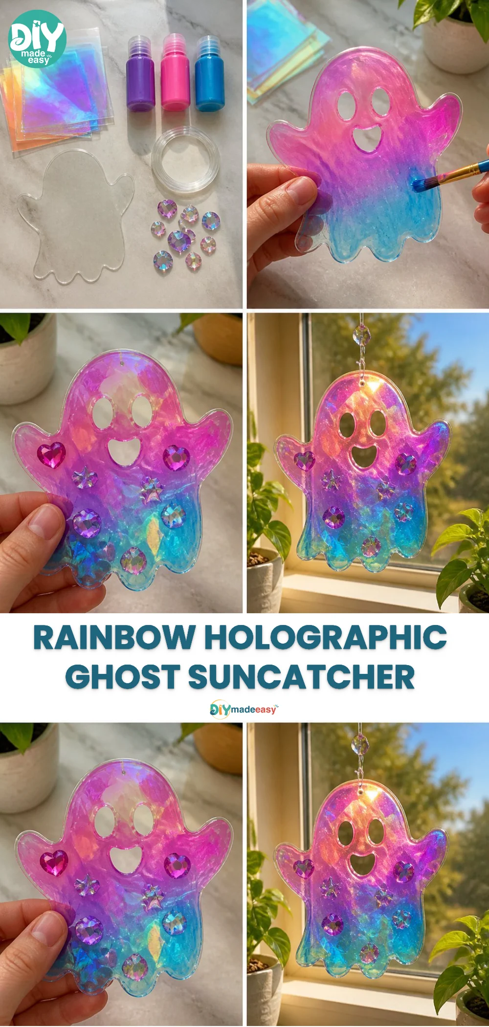 Rainbow Holographic Ghost Suncatcher