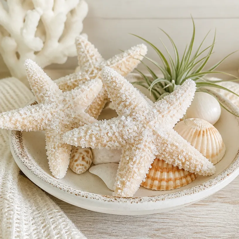 DIY Dollar Store Starfish Turned Crystal Beach Decor