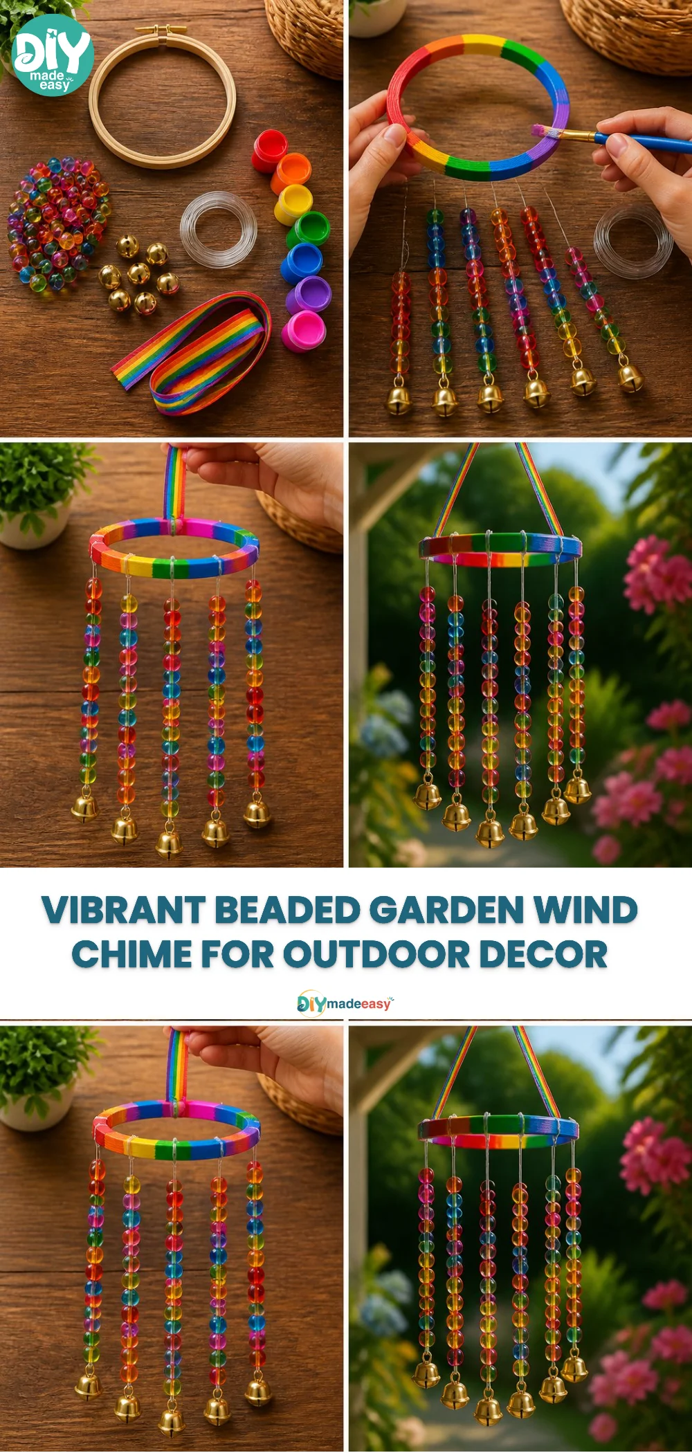 Vibrant Beaded Garden Wind Chime for Outdoor Decor 22 Vibrant Beaded Garden Wind Chime for Outdoor Decor