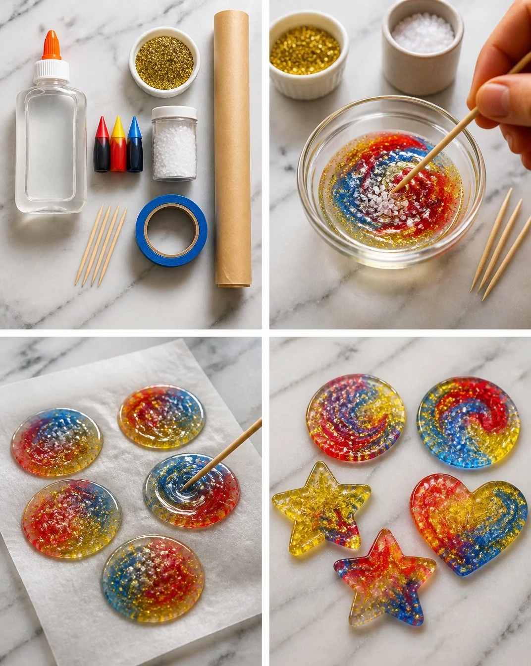 Colorful DIY Crafts with Clear Glue
