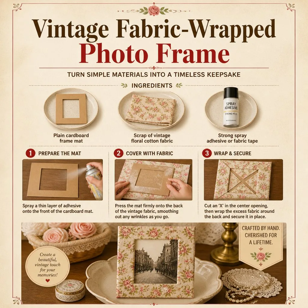 Vintage-Inspired Fabric-Wrapped Photo Frame for Retro Decor 21 Vintage-Inspired Fabric-Wrapped Photo Frame for Retro Decor
